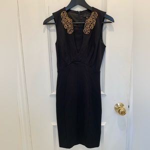 Ted Baker London black Edella embellished dress. Size 0 (2 U.S.)